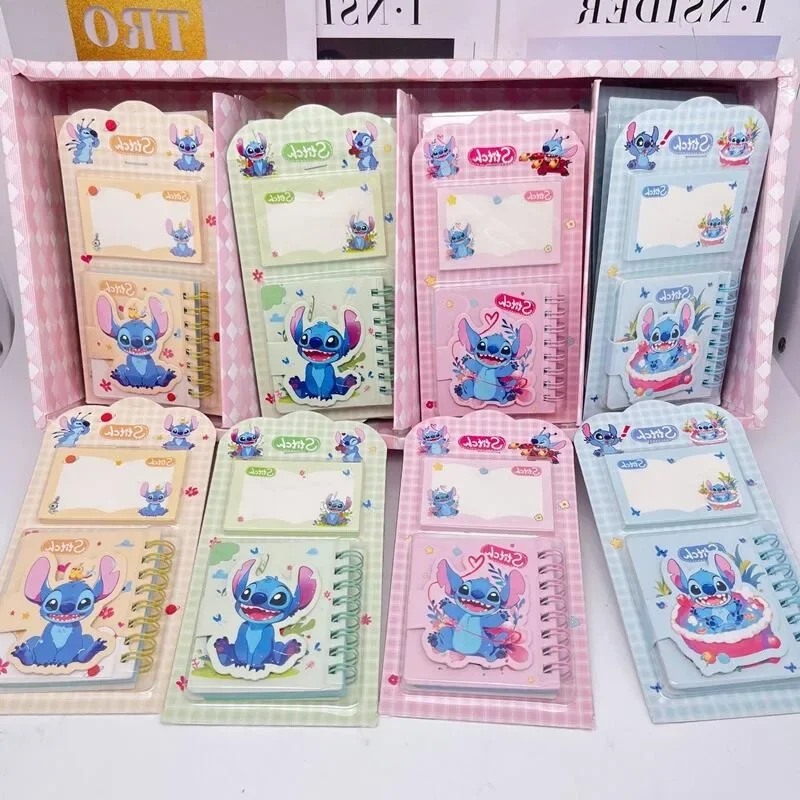 Disney Stitch Memo Book Sticky Note Sets Cartoon Anime Cute Notebook Students Portable Diary Learning Supplies Holiday Gifts