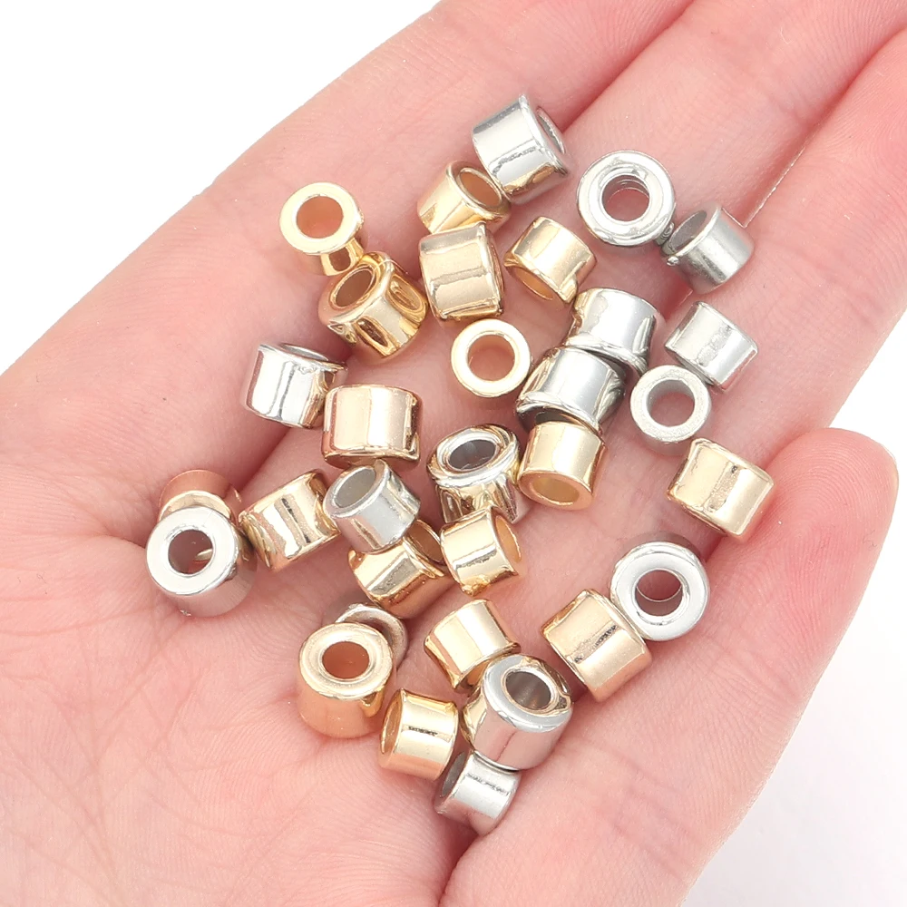 100 Stück CCB-Abstandsperlen, zylindrische lose Kunststoffperlen für die Schmuckherstellung, DIY handgefertigte Armbänder, Halsketten, Zubehör, Großhandel