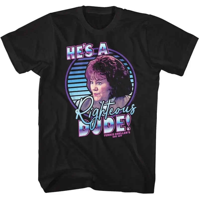 Ferris Beuller's Day Off Righteous Black Adult T-Shirt