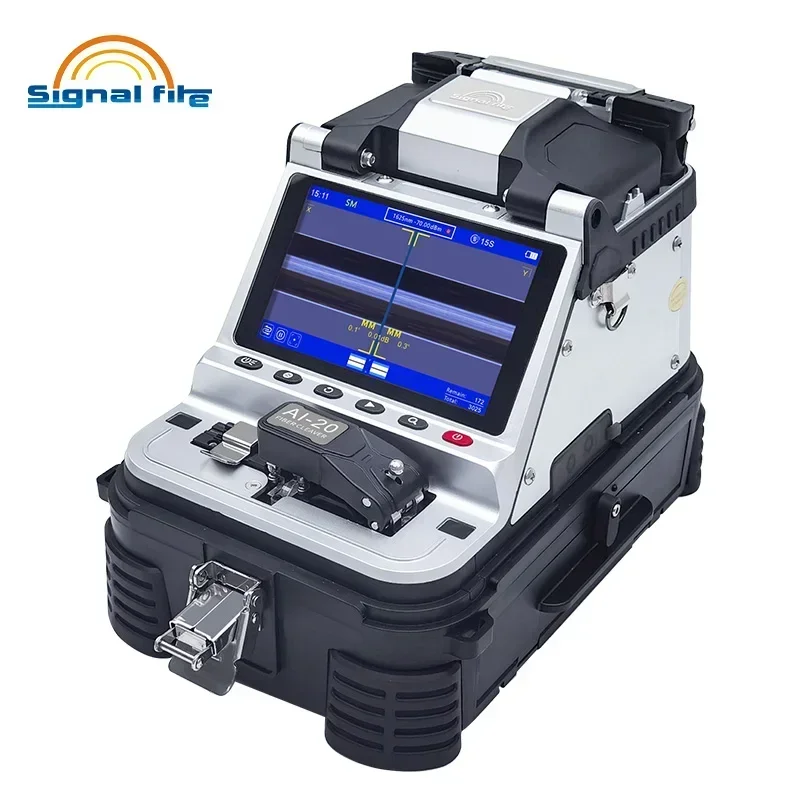 AI-20 AI-30 Optical Fiber Fusion Splicer With Electric Cleaver Splicing Machine 6 Motors Automatic Core Alignment