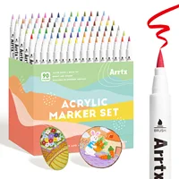 Arrtx 90 colores bolígrafos de pintura acrílica, rotuladores de pintura, para artistas adultos libro para colorear-punta de pincel para manualidades DIY haciendo 90B