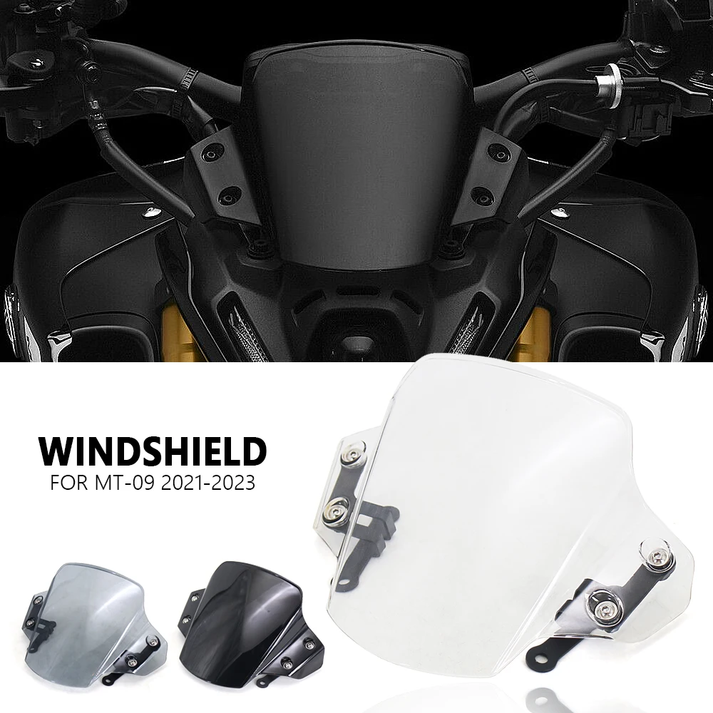 

3 colors Motorcycle Accessories Windshield Wind Deflector Windscreen 2021 2022 2023 For Yamaha MT09 MT 09 MT-09 mt09