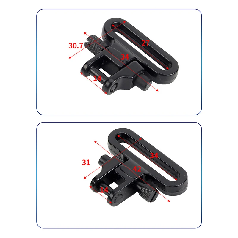 1PCS Tactical Rifle Sling Swivels Mount Adapter Attachment Clips Heavy Duty 300lb Quick Detach Outdoor Hunting Gun Accessories