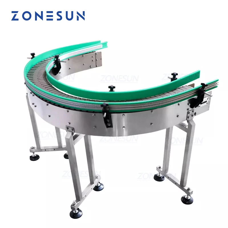 

ZONESUN Industial U Shape Curve Conveyor Belt 180° Modular Reliable Transport for Automatic Production Line System ZS-CBU150