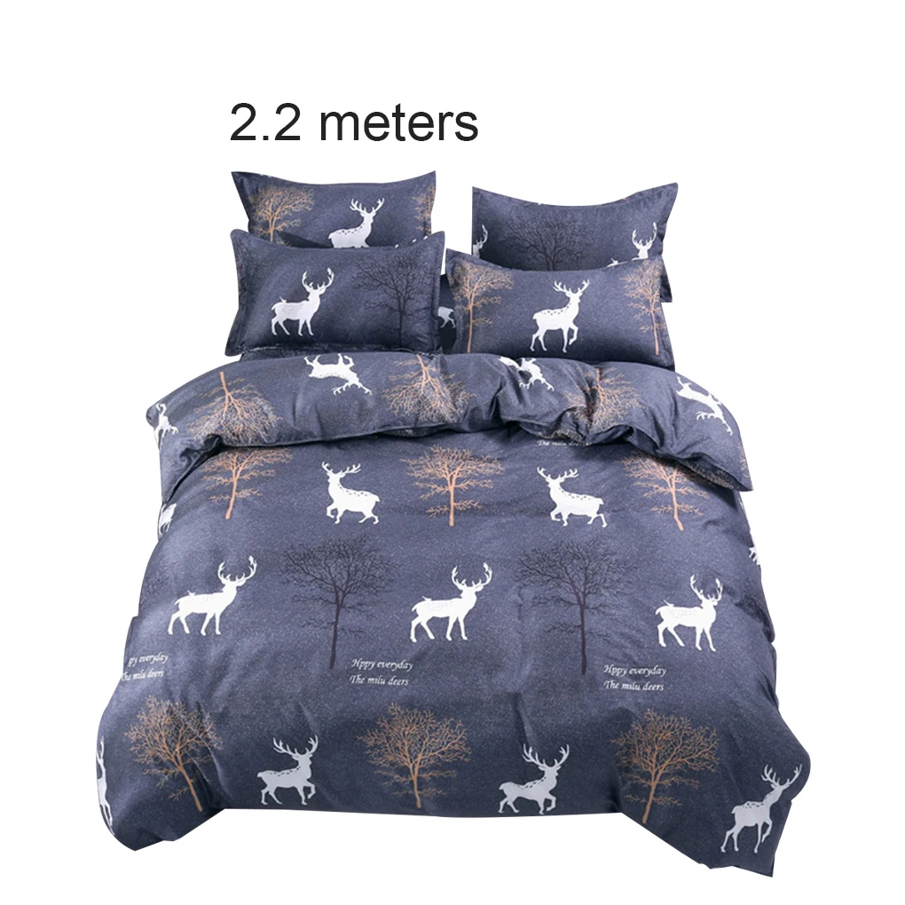 Bed Simple Printing Comfortable Multi-Size Bed Set Easy Care And Hypoallergenic For Sleep Fade 9