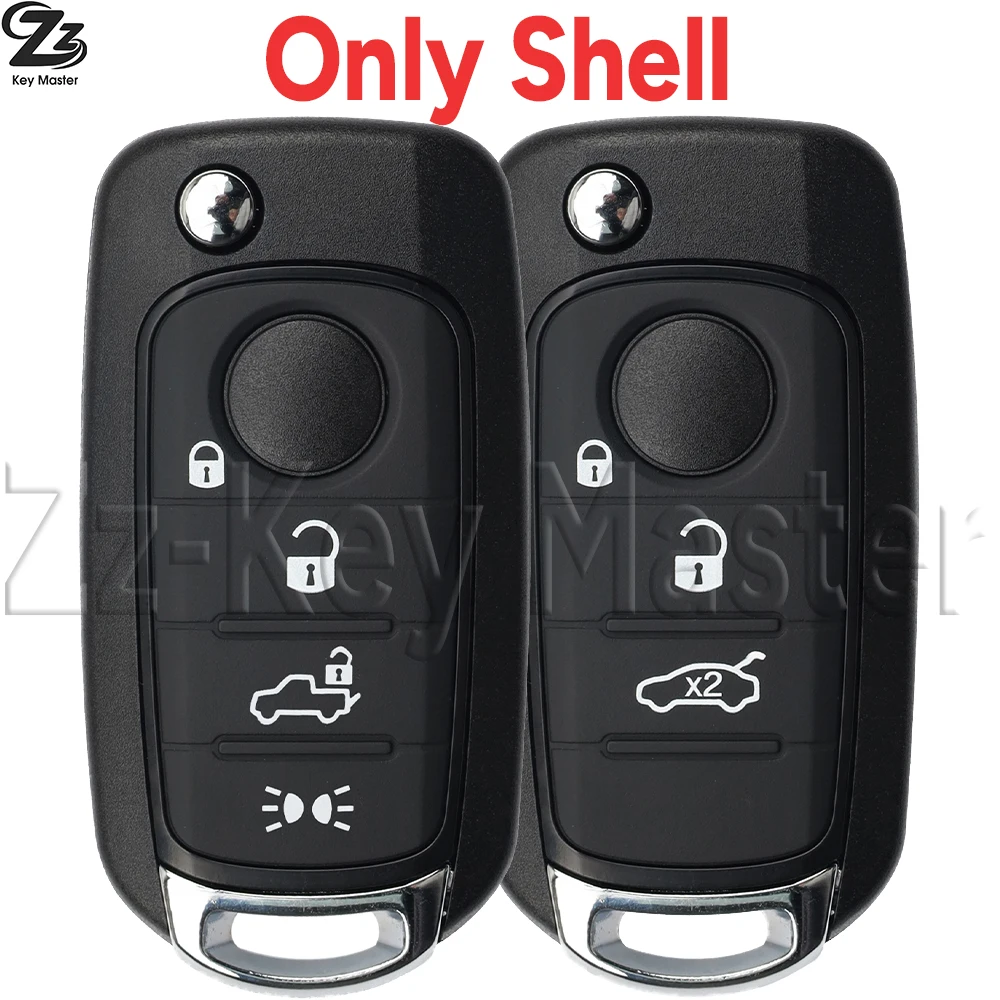 

Zz 3/4 Buttons Flip Remote Car Key Shell Fob For Fiat Egea 500X Toro Tipo Cronos For Dodge Neon Replacement Shell Cover Case