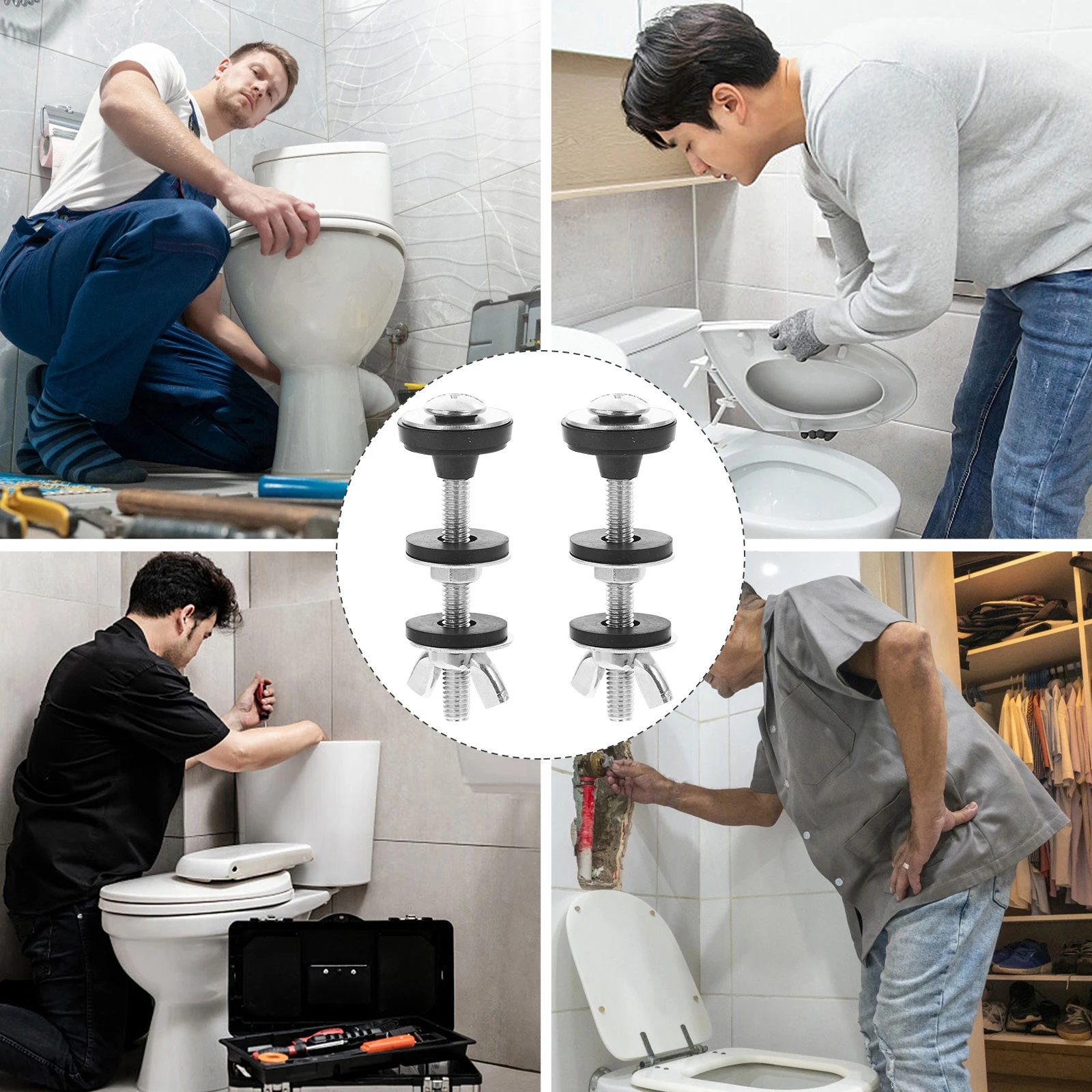 

1Pair Toilet Seats Cover Screws Stainless Steel Durable Long-Lasting Easy Assembly Smooth Surface Excellent Toughness