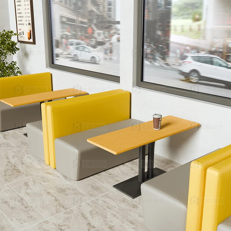 Coffee shop tea house long backrest sofa simple modern milk tea dessert  catering shop wall sofa