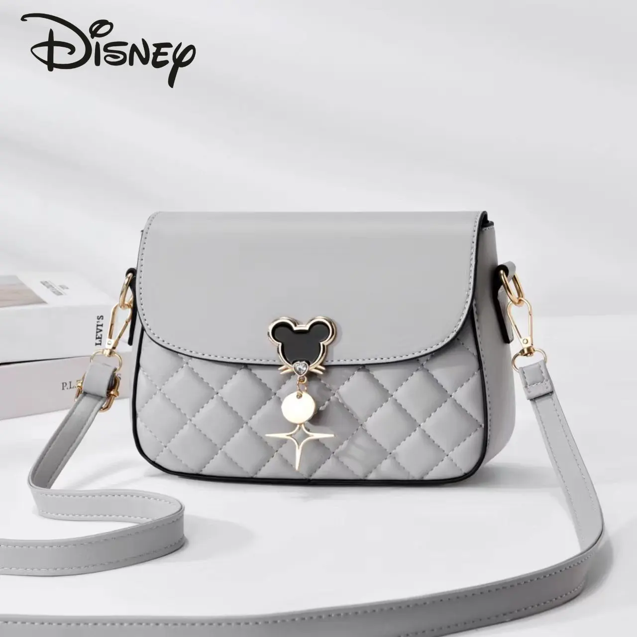 Disney Mickey New Women\'s Bag Fashionable and Luxury Women\'s Crossbody Bag Casual and Versatile Solid Color Girls\' Shoulder Bag