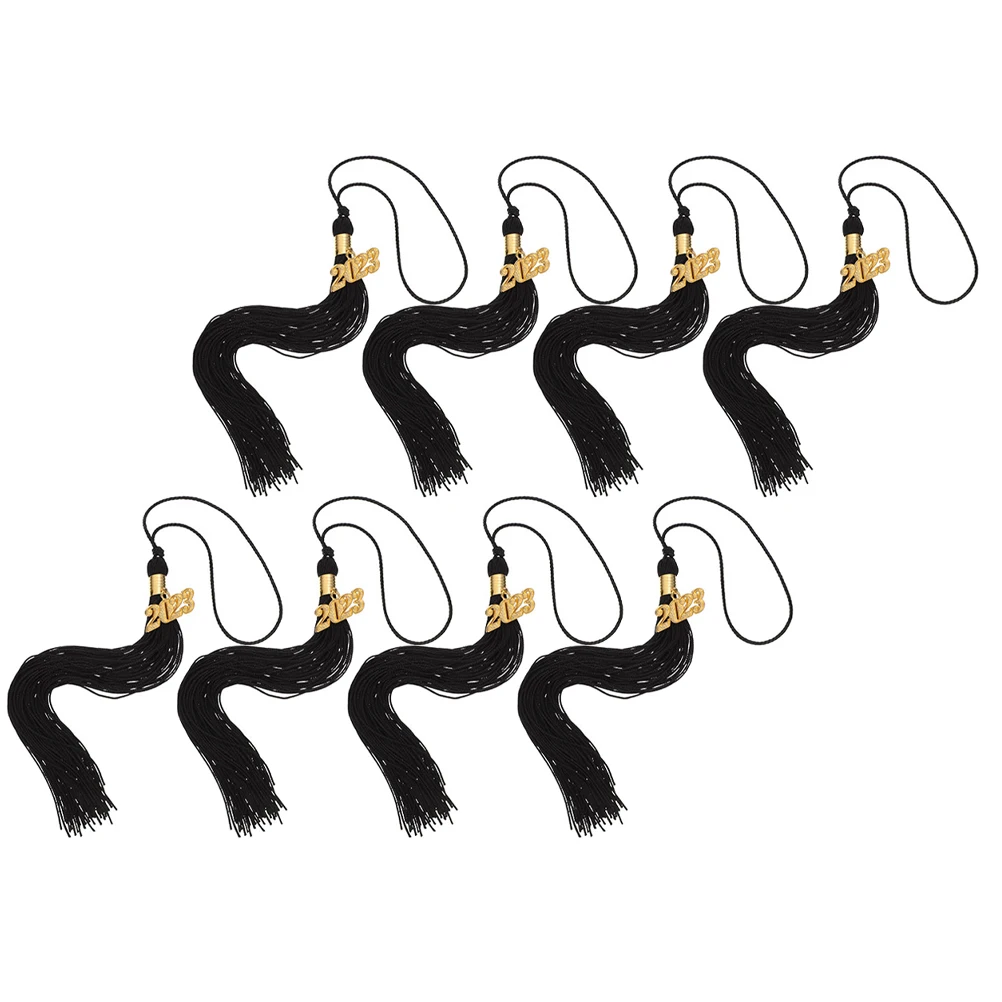 

8 pcs 2023 Graduation Cap Tassel Charms Polyester Metal Unique Design Eye-Catching Party Decoration Tassel Accessories