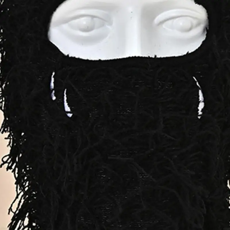 الكبار المطرزة نمط بالاكلافا مطاطا يندبروف الرقبة حماية قبعة مع عيون مكشوفة ثقب الشتاء الدراجات التزلج قبعة 49MB #5