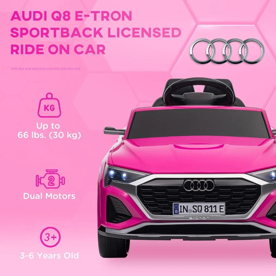Audi Q8 e-tron Sportback Licensed 12V Ride on Car Battery Powered Electric Car with Remote Control 4 Spring Suspension Wheels S