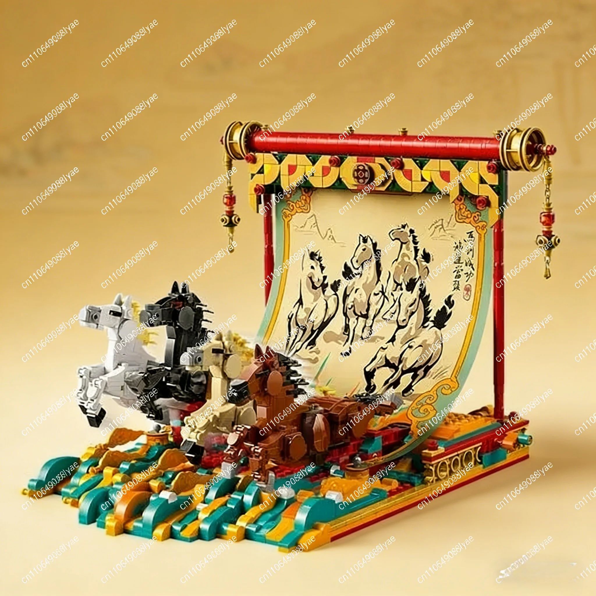 

Новинка 2026: развивающий конструктор с благоприятным узором в виде лошади, креативная модель для сборки, игрушка для взрослых, рождественский подарок