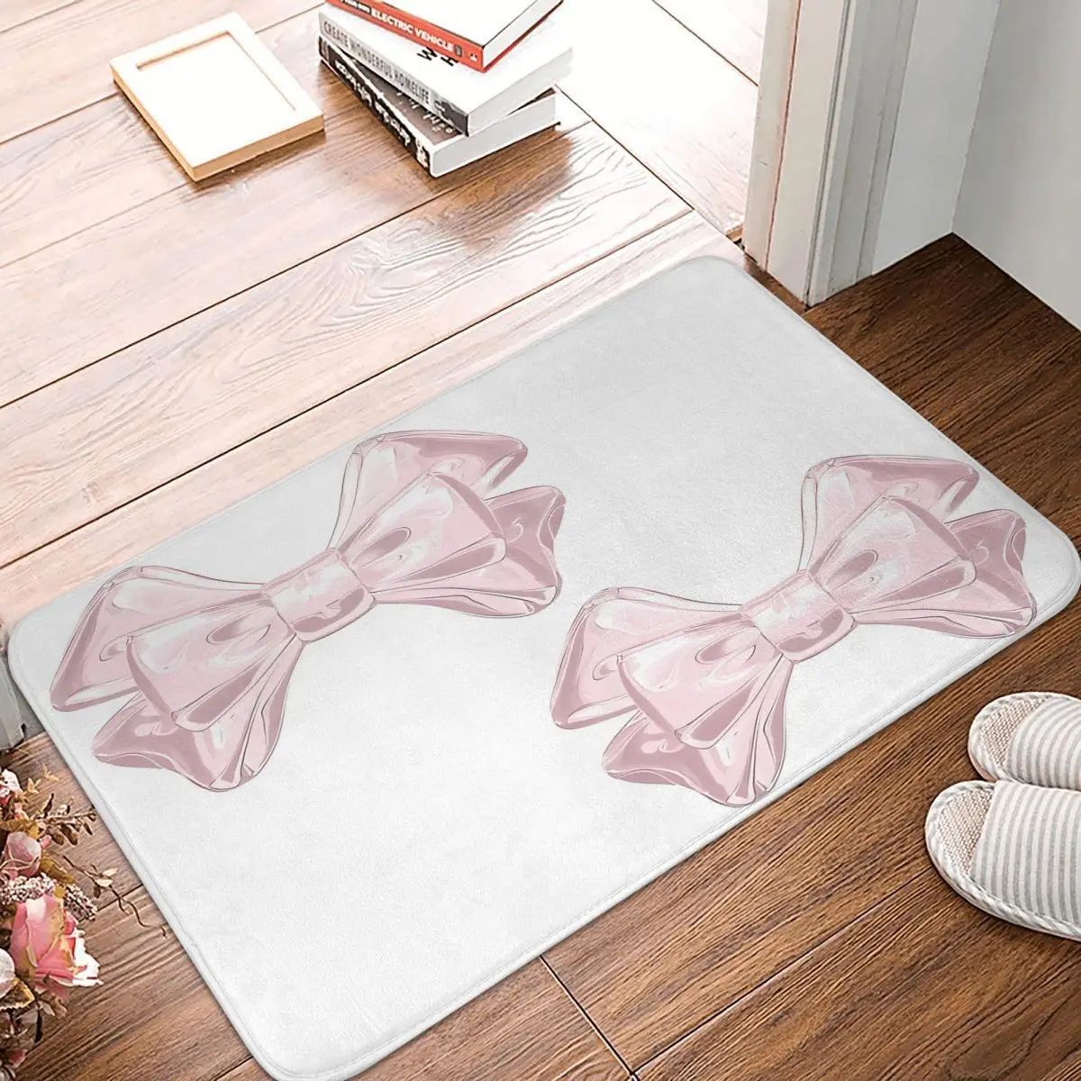 Coquette Pink Bows 40x60cm Carpet Polyester Floor Mats Mats Customizable Durable Carpets