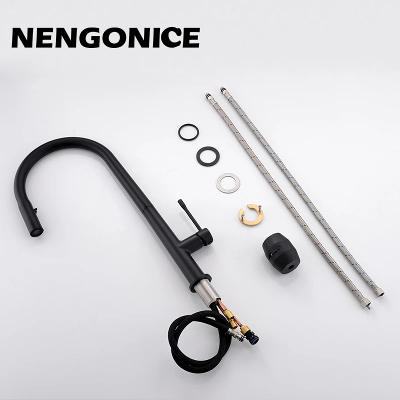 Kitchen Black Kitchen Tap Pull Out Kitchen Sink faucet Mixer Tap Brushed Nickle Stream Sprayer Head Chrome Kitchen Water Tap