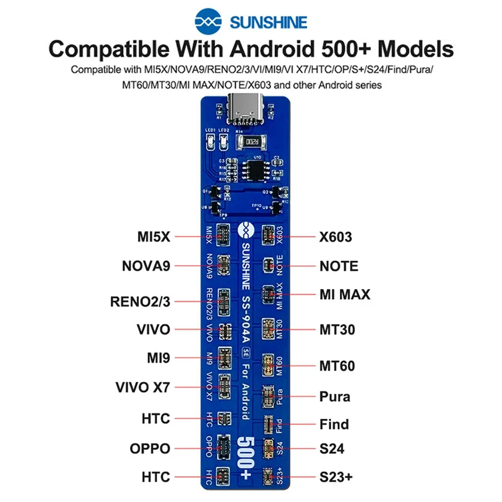 

SUNSHINE SS-904 SE Android Battery Activation Board Low-Power Activation for Android Phone Battery Activation in Repair Tool