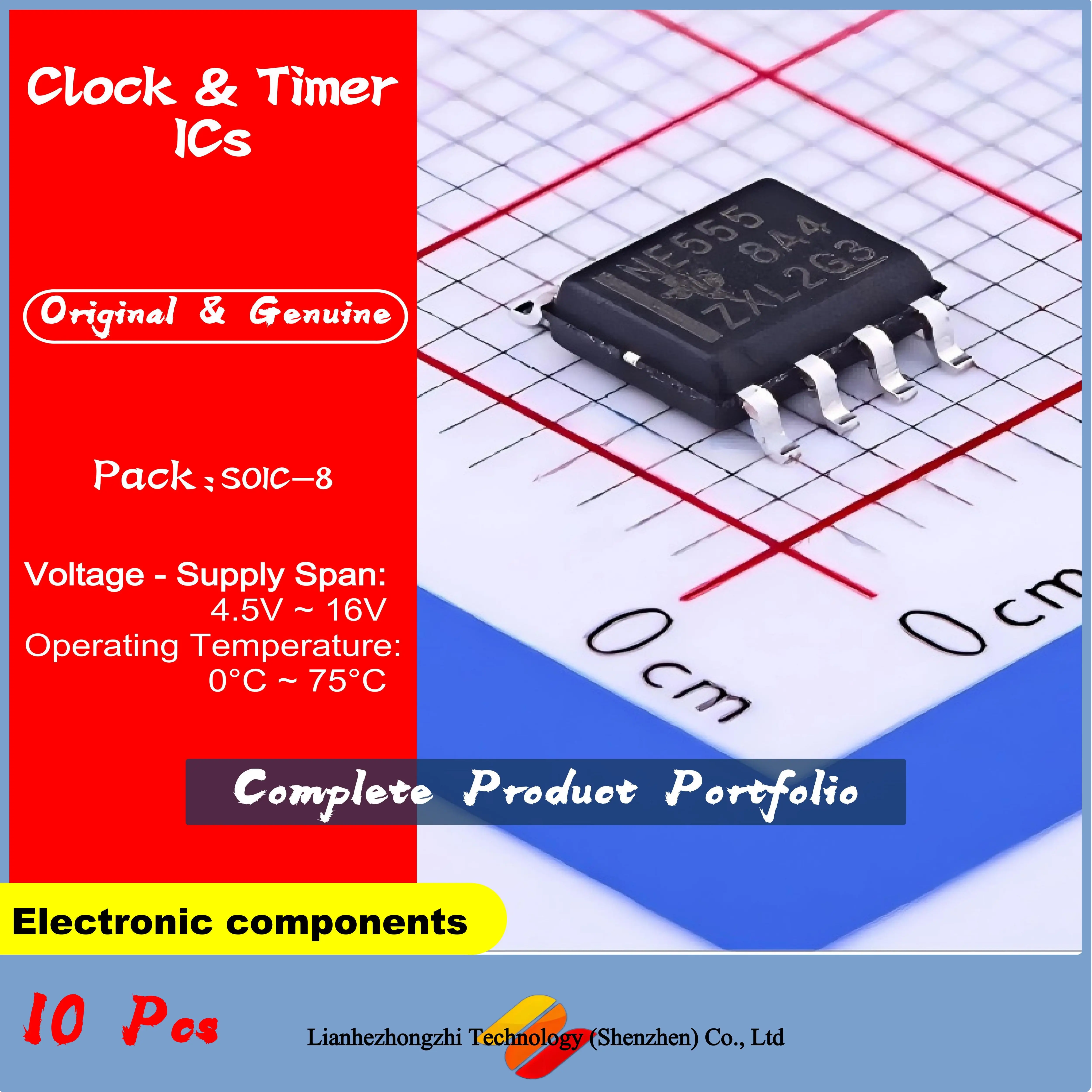 

10Pcs/LOT NE555 NE555D NE555DR | SOP-8 SOIC-8 [Product laser code:NE555] Clock & Timer ICs chip | SMD 100% NEW