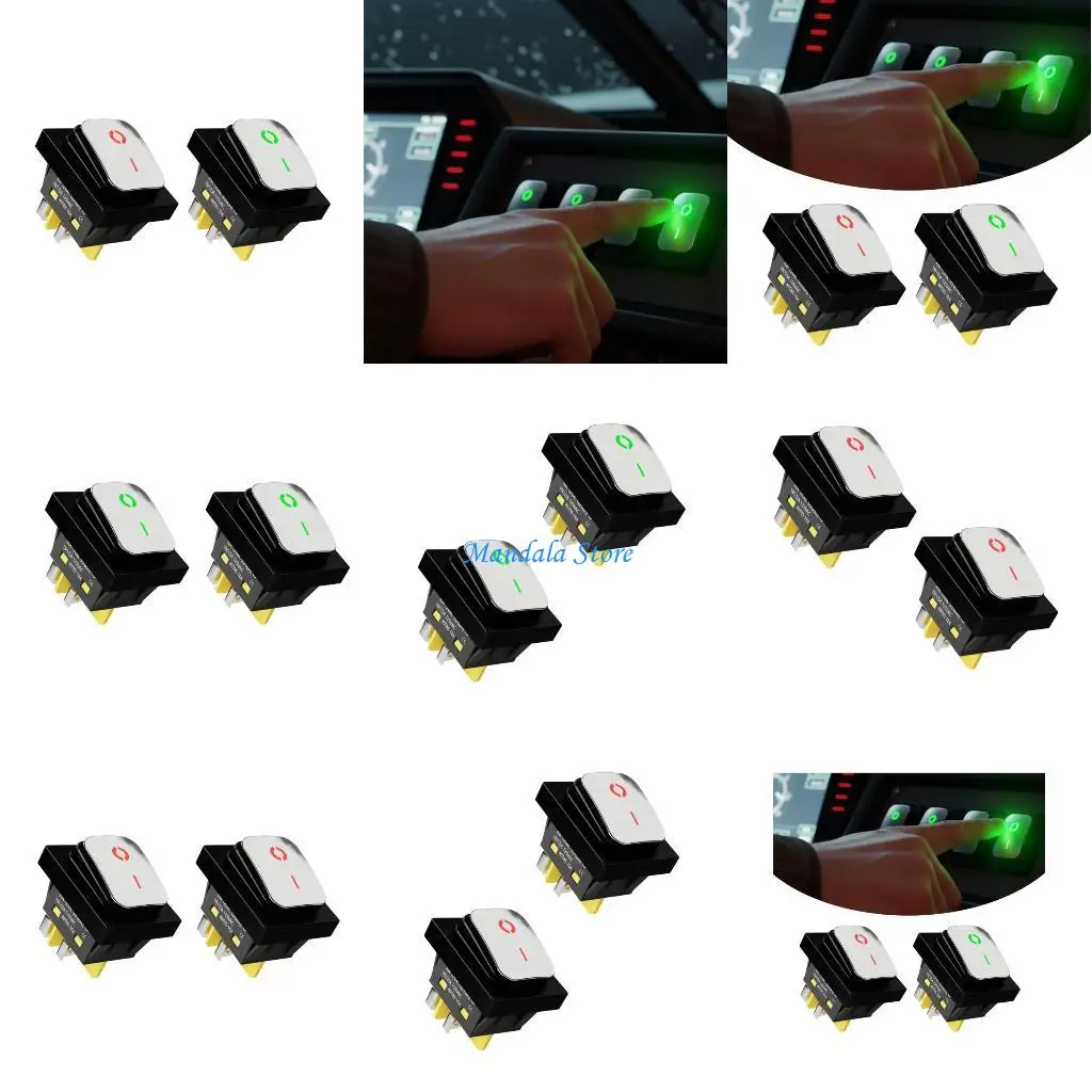 

U2JC 30A Illuminated Toggle Switches Replacement 4 Pin 2 Position Rocker Toggle Switches Marine Boats Rocker Switches