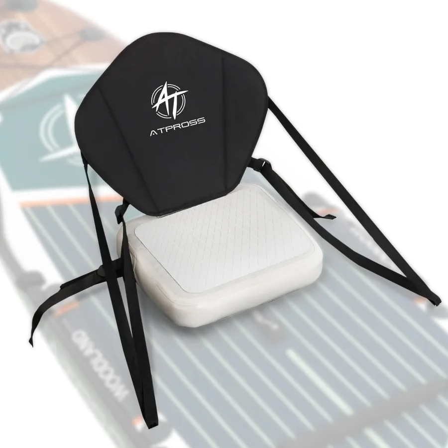 

Inflatable Kayak Seat with Padded Backrest 4 Adjustable Straps Sit-On-Top Cushion for Kayaking Canoeing and Fishing Quick Infla