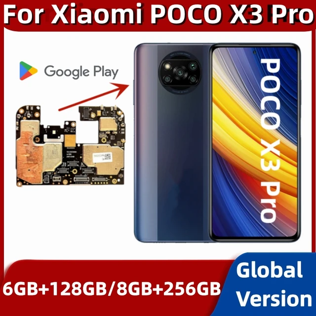 Mainboard for Xiaomi POCO X3 Pro, Unlocked Mobile Main Circuits Board,  128GB, 256GB ROM, Motherboard with Full Chips