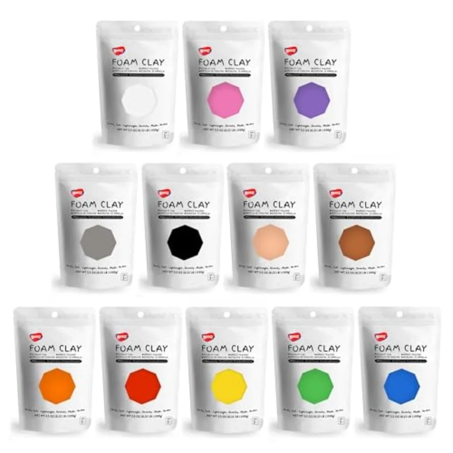 

12-Colors Foam Modeling Clay- for CosplaySchool Projects Baby Hand Print Slime - Squishy Air Dry Soft - Gifts for Adult and - 1