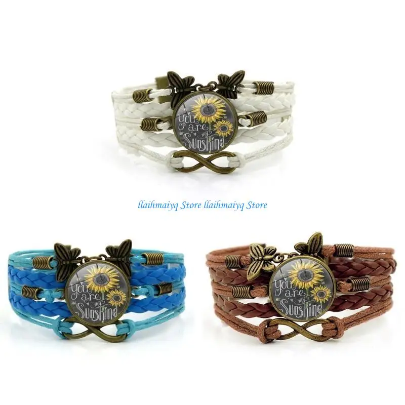 573B Wrap Bracelet Multilayer Leather Bracelet Bohemian Wristband Jewelry for Women Handmade Jewelry for Sister