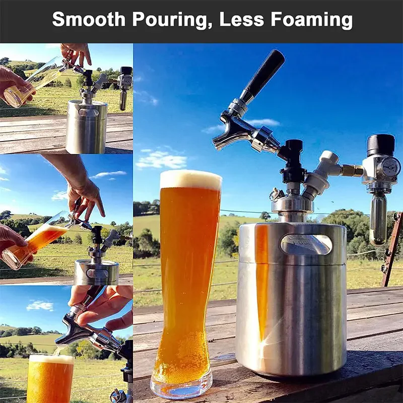 Craft Beer Tap Beer Faucet Polished Brass Beer Dispenser Stainless Steel Core Keg Tap For Kegs Kegerator Draft Beer Tower