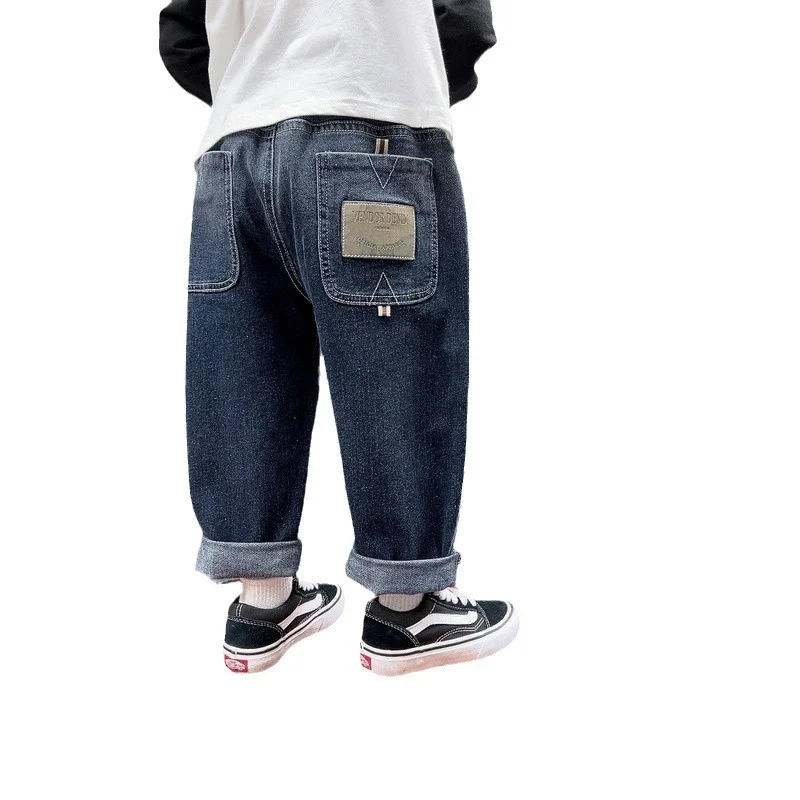 Pantaloni larghi per ragazzi Jeans primaverili per bambini Tendenza autunnale per bambini Pantaloni a gamba larga Nuovi bambini Fashiom Denim Abbigliamento casual per bambini