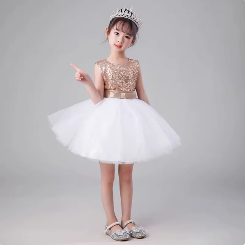 

Sequin Dance Costume Girls Lyrical Contemporary Freestyle Modern Christmas Dance Dress Girls Children Kids