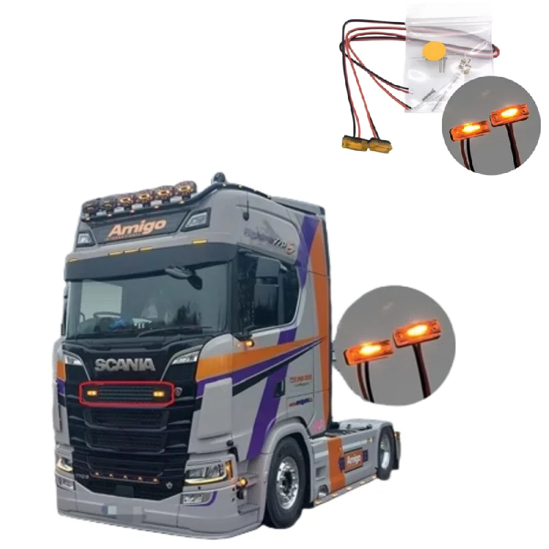 Tamiya Outline Marker Lamp LED Side Light for Tamiya 1/14 RC Truck Scania 770s 56371 Actros Volvo Tractor Trailer LESU Parts