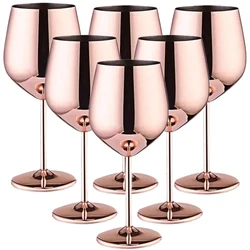 6PCS New Stainless Steel Glass Cocktail Creative Metal Wine Bar  Champagne Red Wine Glass Barware Cup
