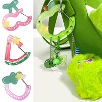 HOT Ins Cute Acrylic Cartoon Keychain Fruit Shape Climbing Button Carabiner Bag Decorative Keychain Bag Pendant Hook Key Hanging