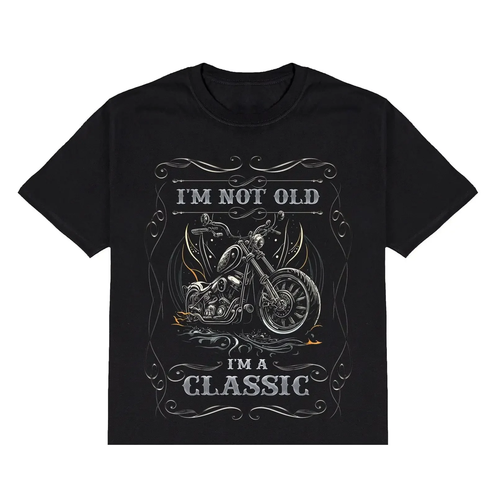 Motorrad-Chopper-T-Shirt „Im Not Old A Classic“ für Herren oder Damen, Biker-Geburtstag, Vintage-Stil, gewaschen, lässig, atmungsaktiv