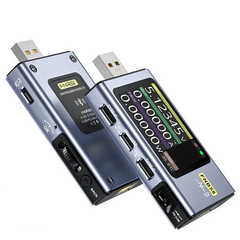 FNIRSI-FNB58 PD USB Tester Digital Voltmeter Ammeter Type-C Fast Charge Detection Trigger Capacity Ripple Measurement