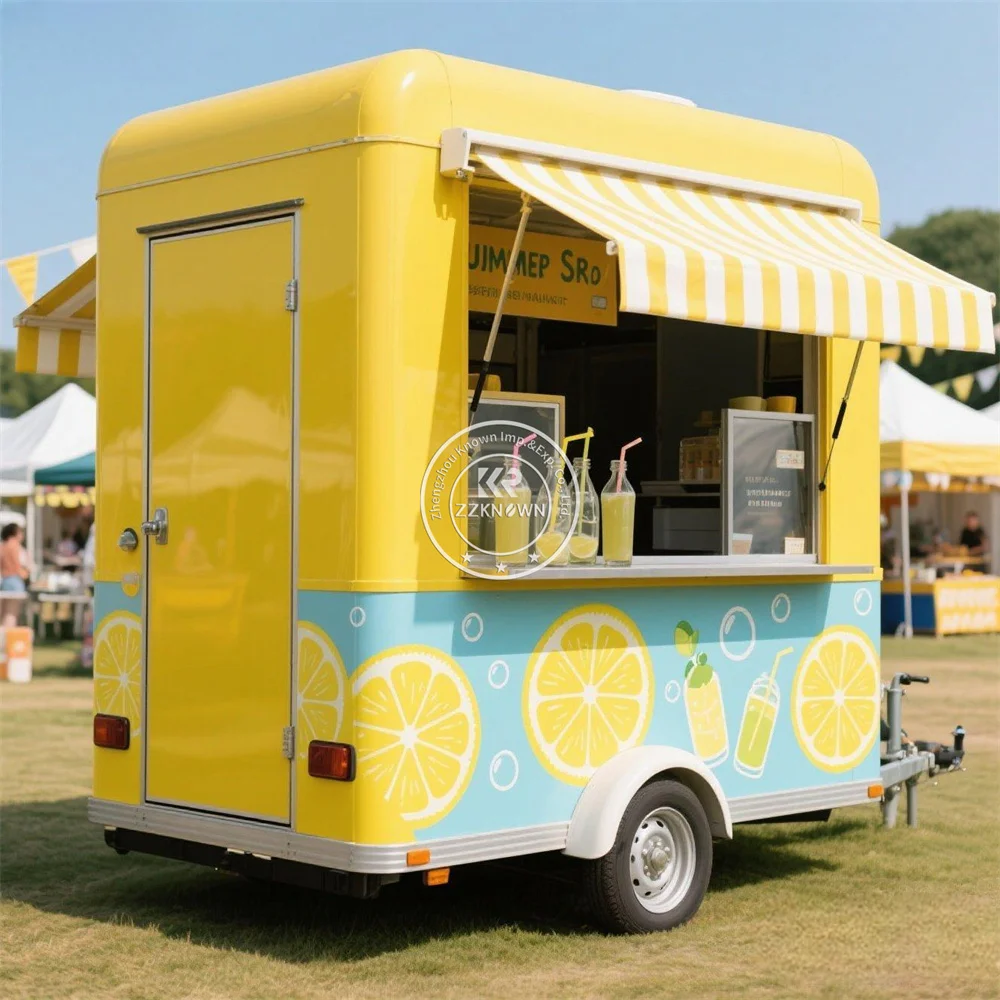 

Concession Food Truck With Kitchen Equipment Street Ice Cream Pizza Cart Snack Coffee Kiosk Mobile Food Trailer For Sale