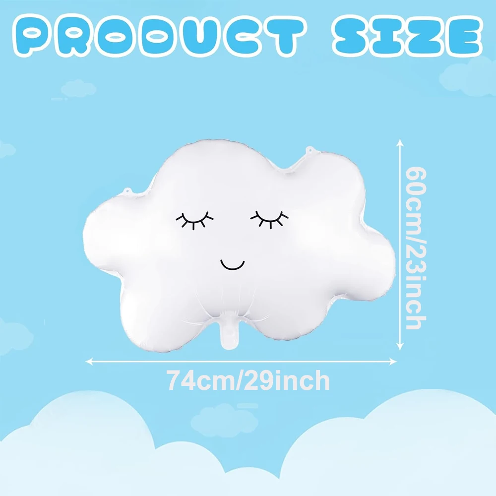 2/4/6 قطعة الوجه المبتسم سحابة بيضاء مايلر احباط بالونات لطيف على شكل بالونات الاطفال استحمام الطفل حفلة عيد ميلاد زينة لوازم #3