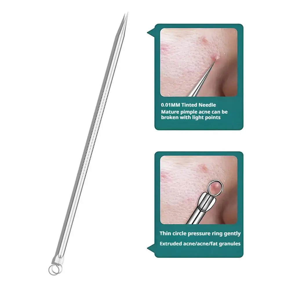 1/3/8pcs Acne Needle Blackhead Clip Tweezers Acne Needle Pimple Remover Pore Cleanser Needle Hook Skin Cleansing Tool