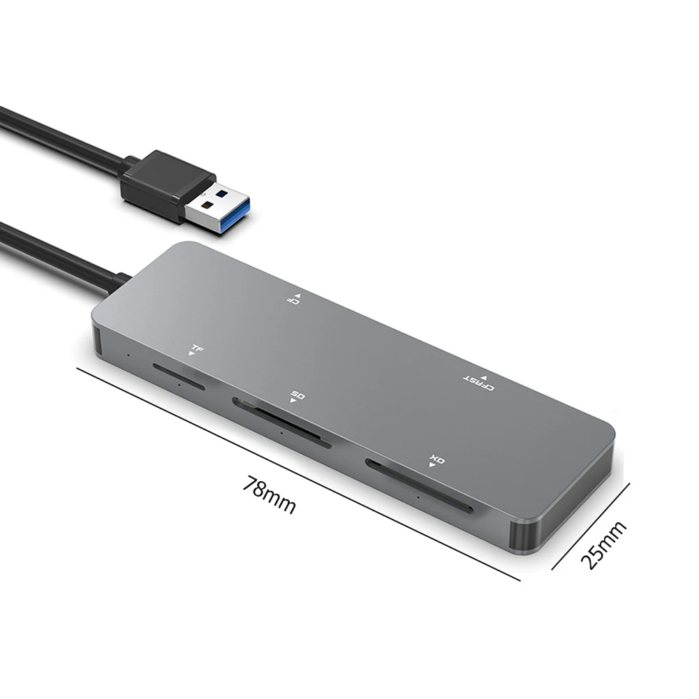 Pembaca Kartu Pintar USB 3.0 USB / Tipe C 5 In 1 untuk CFast/CF/XD/Secure Digital/TF untuk Aksesori Komputer Rumah Tangga