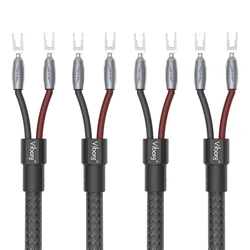 Viborg VS901 High fidelity Speaker Cable With Viborg Pure Copper Spade Plug HIFI Speaker Cable Audiophile for HiFi, Home Cinema