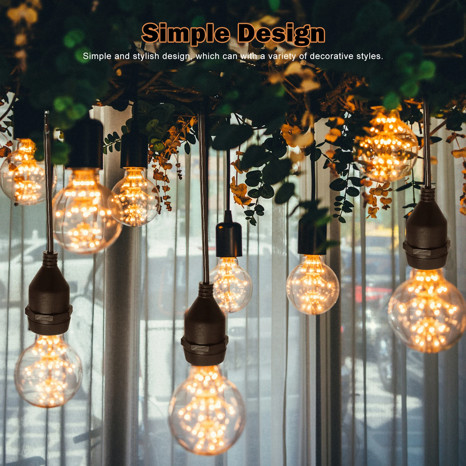 

Waterproof Lamp Rubber Copper Replacement E27 Hanging Cord Ceiling Light Holder Kitchen Living Room Office Light Bulb