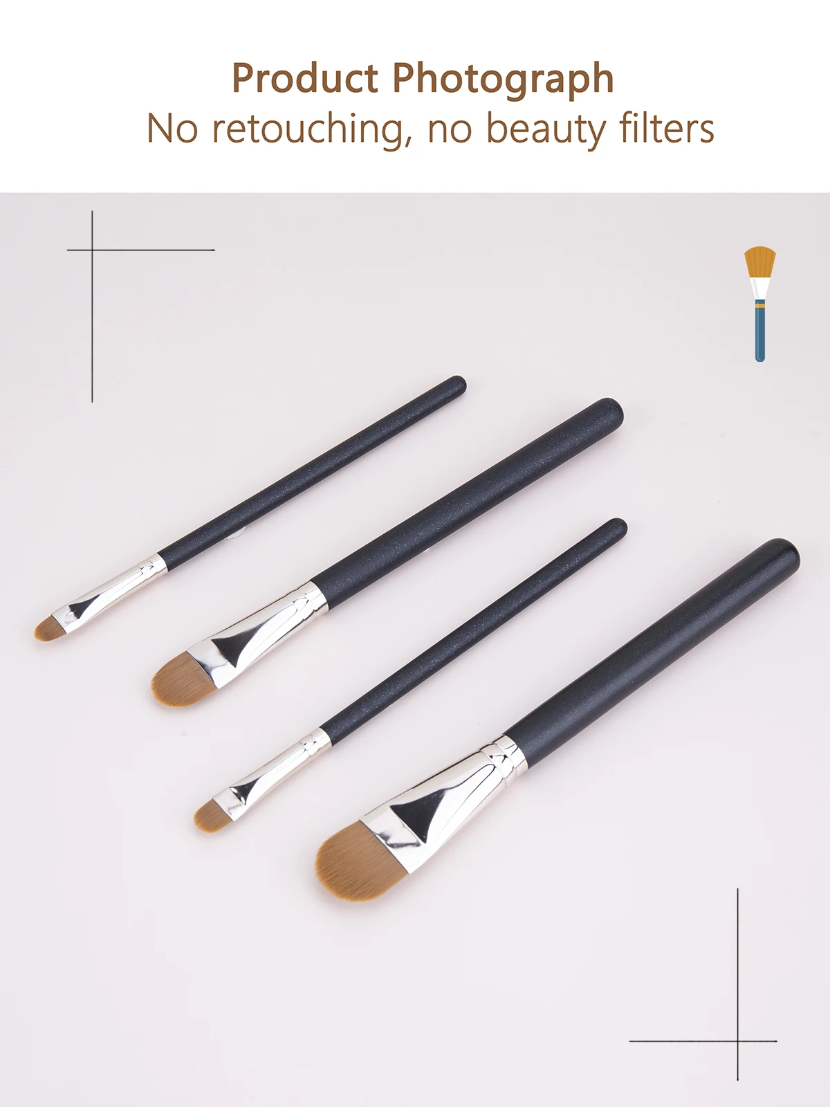 1/4 Stück flacher, runder, ultradünner Foundation-Concealer-Make-up-Pinsel, Kontur-Flüssigcreme-Concealer-Make-up-Werkzeug für Anfänger – Detail 8