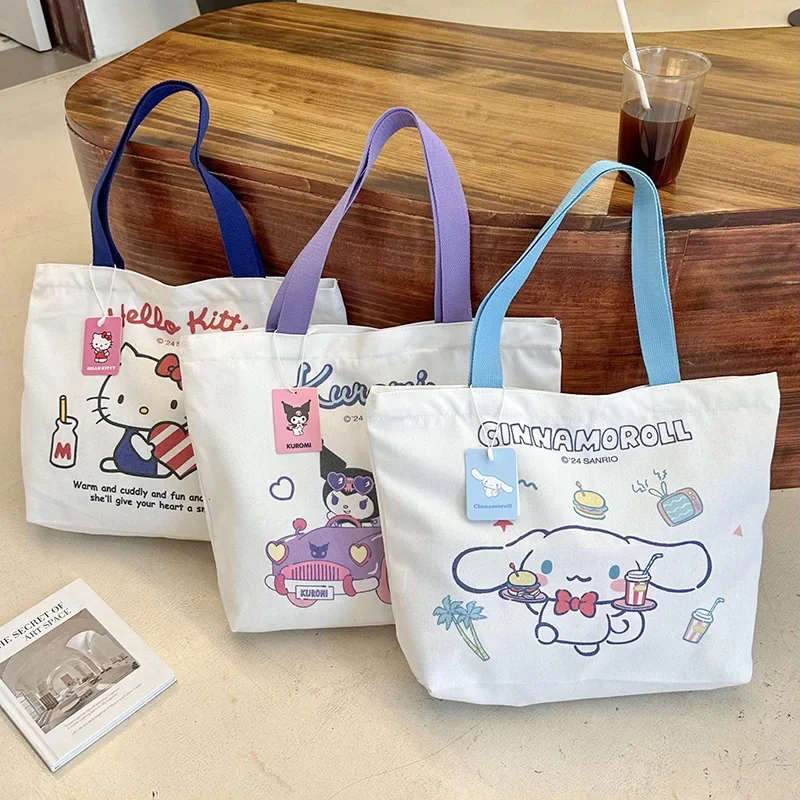 

Sanrio Hello Kitty Cinnamoroll Shoulder Bag Large Capacity Kawaii Japanese Cute Girl Heart Student Commuting Out Handbag Leisure