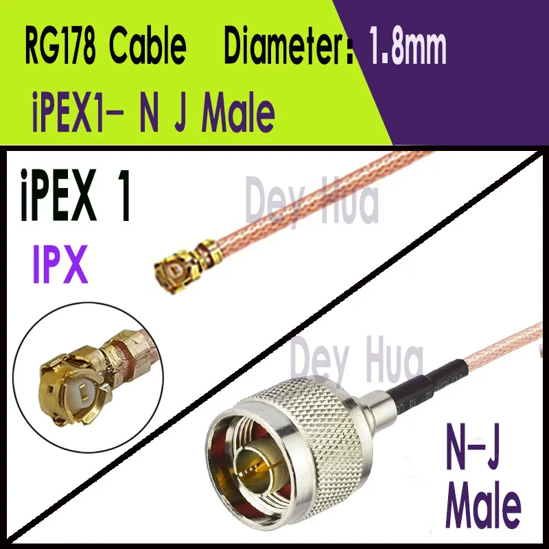 

IPEX1 IPEX4 к NJ Male RF коаксиальный RG178 1,13 0,81 RF гибкий соединительный кабель