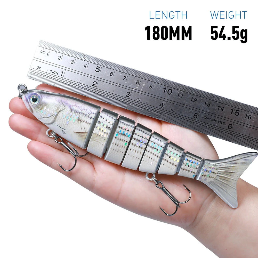 18cm 53g Lifelike Fishing Lures 8 Segments Swimbait Crankbait Fishing Lure Hard Bait With Artificial Hooks Fishing Wobblers