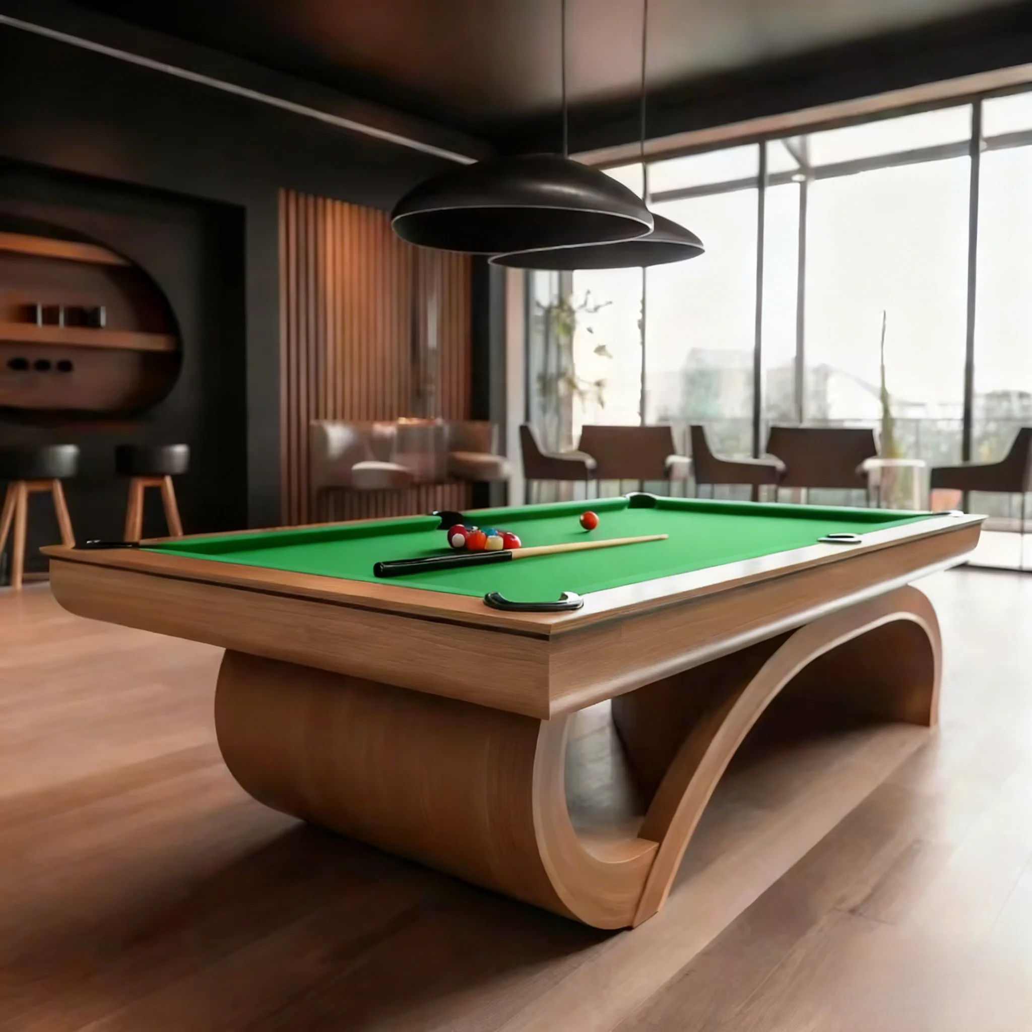 Luxury Billiard Dining Table with Slate Leather Pockets Tournament Grade 9ft Pool Table for Home Use Excluding Freight