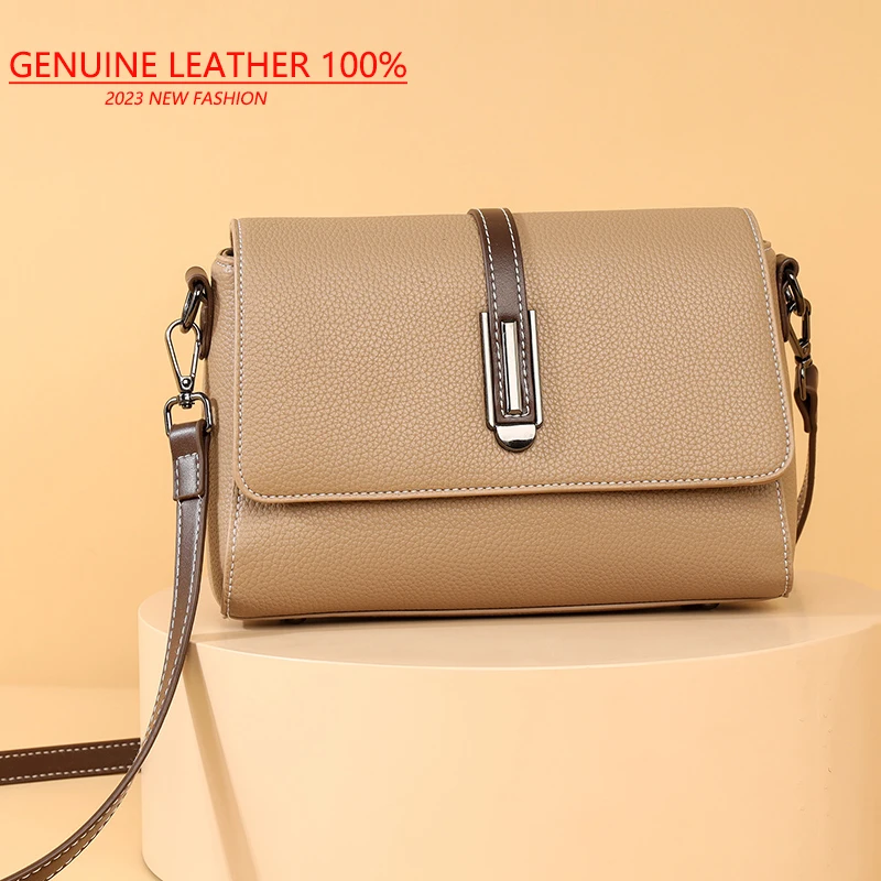 2023 NEW Designer Luxury Vintage Soft Leather Bag For Genuine Leather Women Multi-Pocket Shoulder Messenger BagsHigh Quality Sac