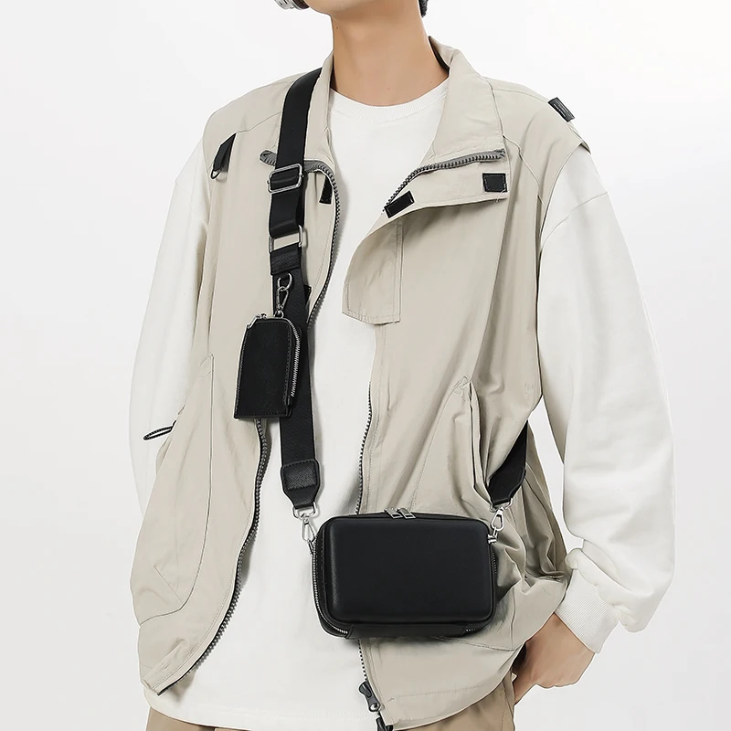 Bolso cruzado Boxy Unisex con textura Simple, bolso bandolera impermeable para hombres y mujeres, bolso de hombro para fiesta, excursión, escuela, regalo