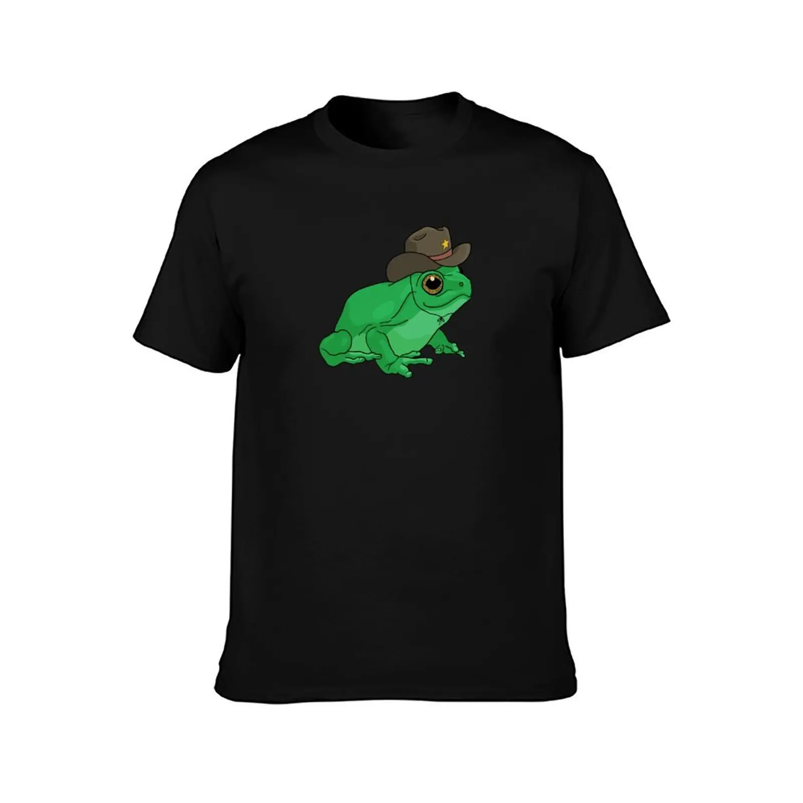 Cute Sheriff Frog with Cowboy Hat: Cottagecore Aesthetic Froggy, Western Rodeo Country Lover T-Shirt Big Size Daily Wear T-Shirt
