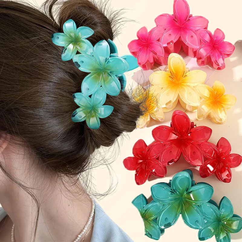 1/6pcs Egg Flowers Hair Clips Back of Head Retro Hairpin Shark Clip Japanese and Korean Seaside Vacation Girls Hair Accessories