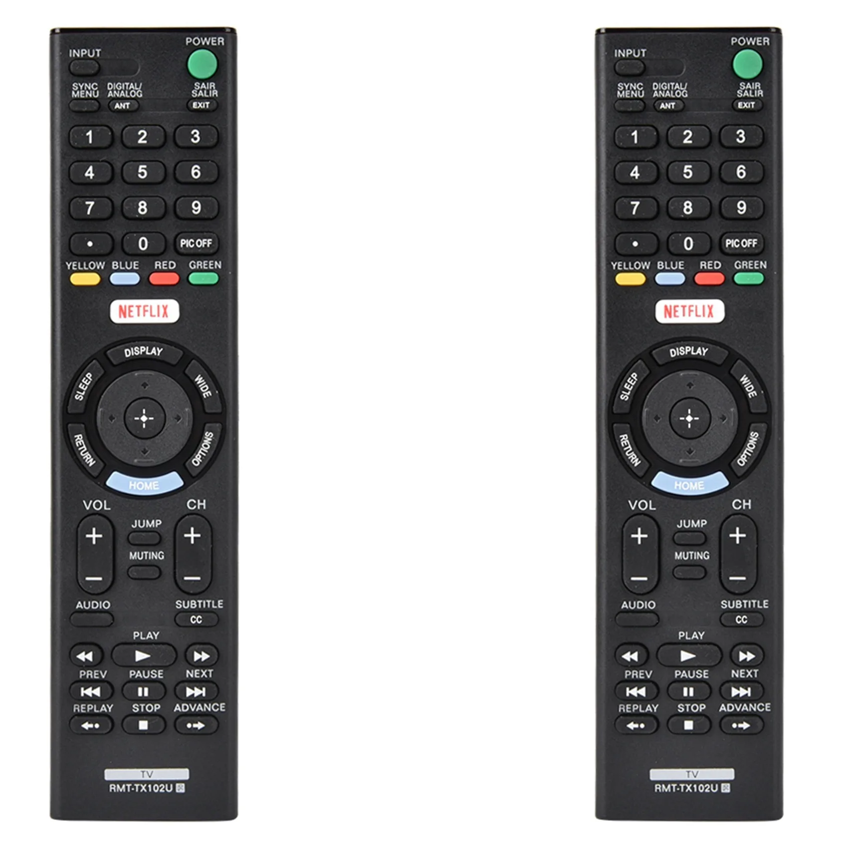 2X Smart TV Remote Control for Sony Rmt-Tx102U for Rmt-Tx100D Rmt-Tx101J Rmt-Tx101D Rmt-Tx100E Rmt-Tx101E Rmt-Tx200